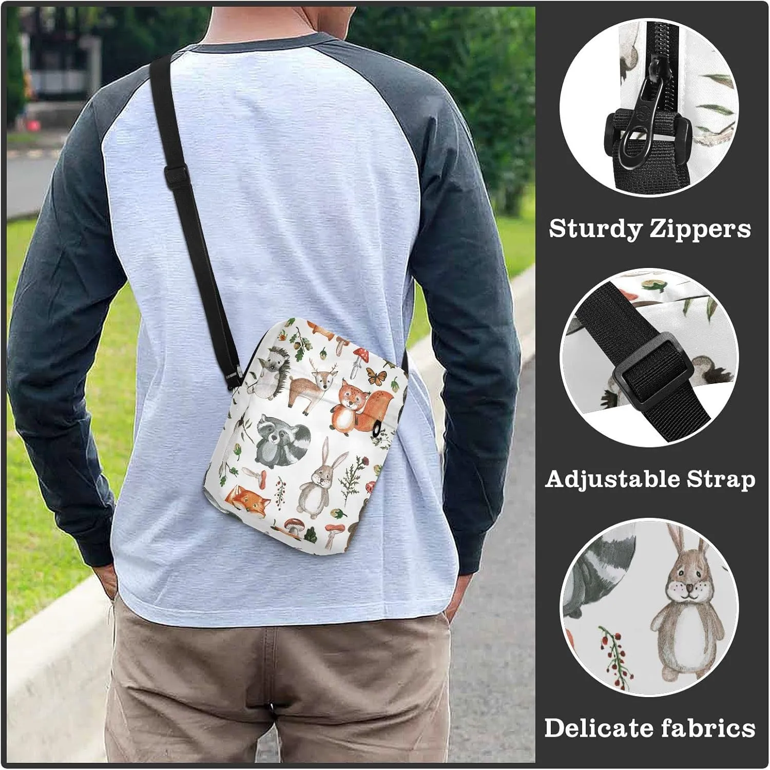 Oyihfvs Messenger Bag, Men's Crossbody Bag, Women's Crossbody Bag with Adjustable Strap