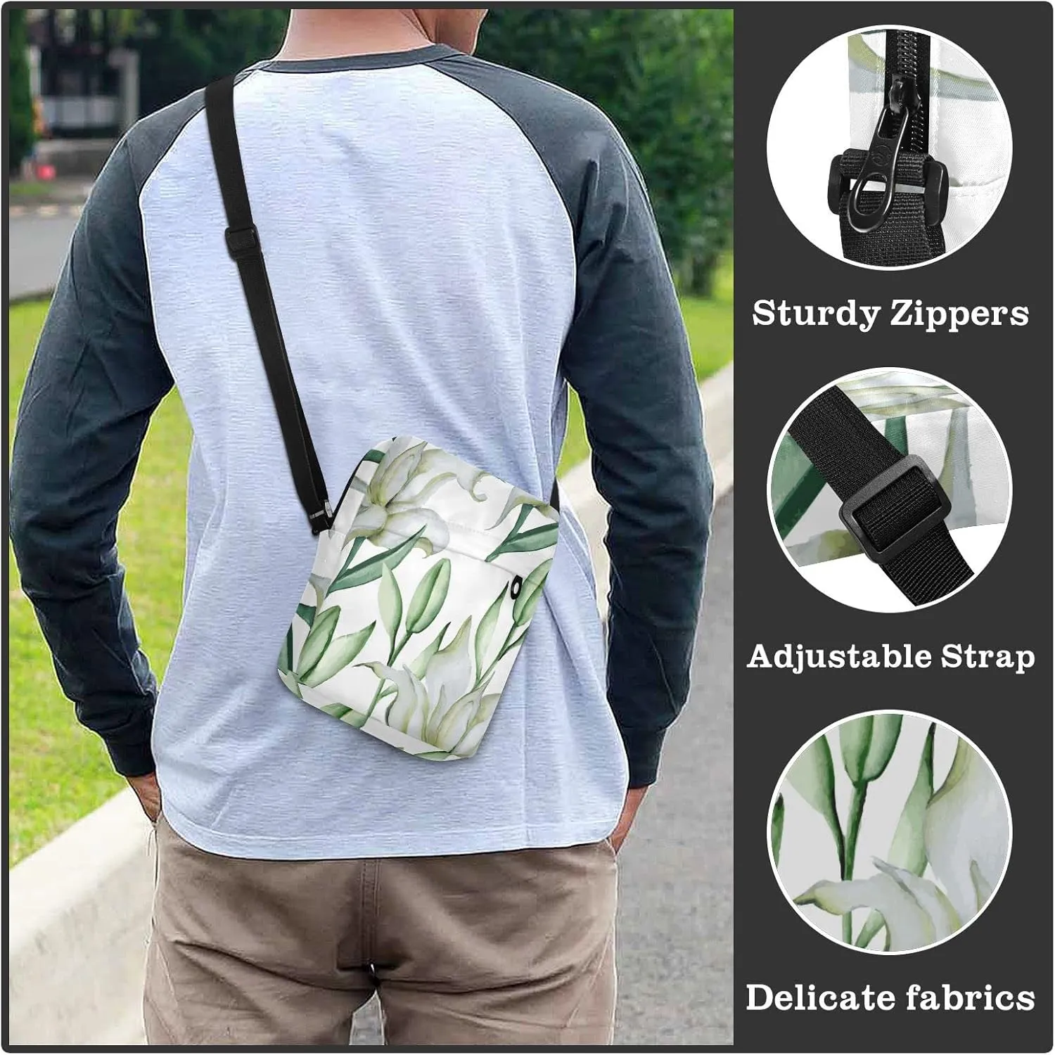Oyihfvs Messenger Bag, Men's Crossbody Bag, Women's Crossbody Bag with Adjustable Strap