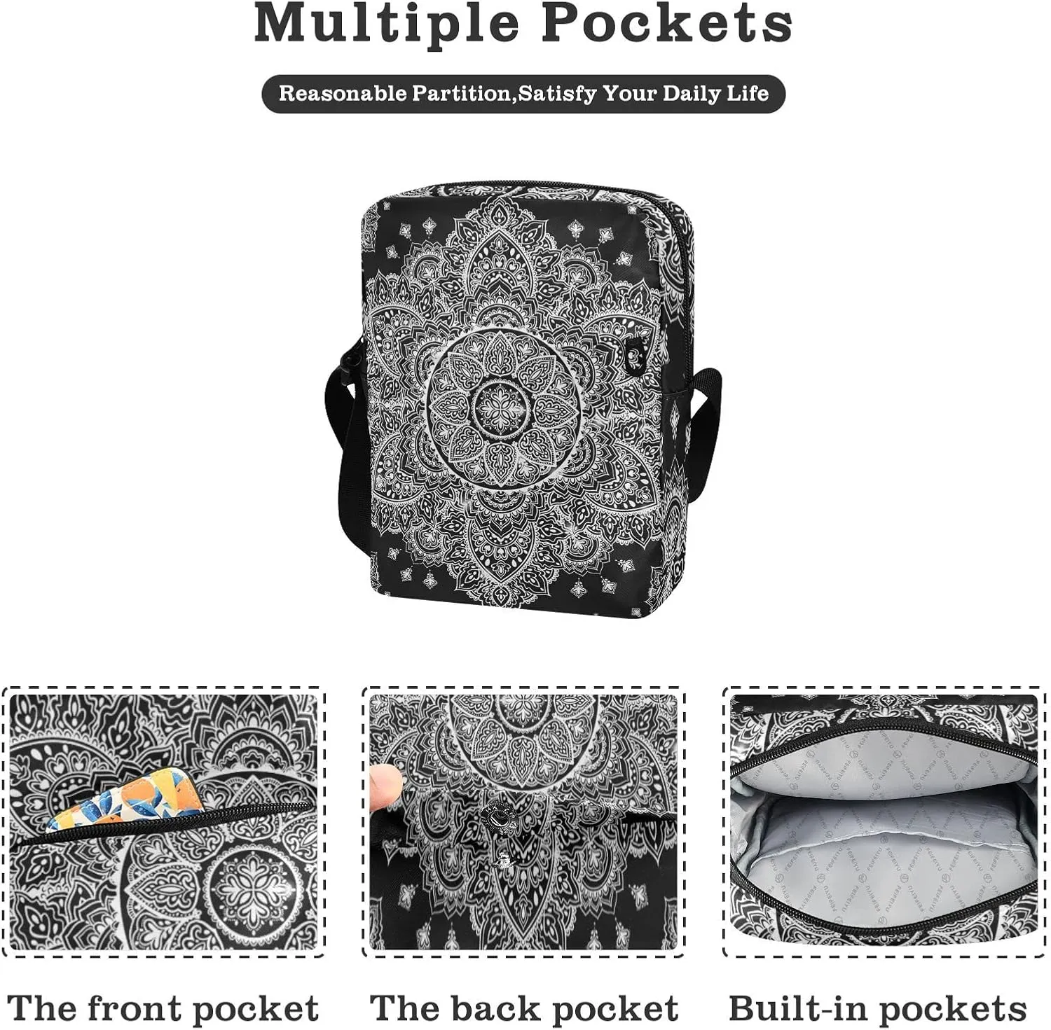 Oyihfvs Messenger Bag, Men's Crossbody Bag, Women's Crossbody Bag with Adjustable Strap