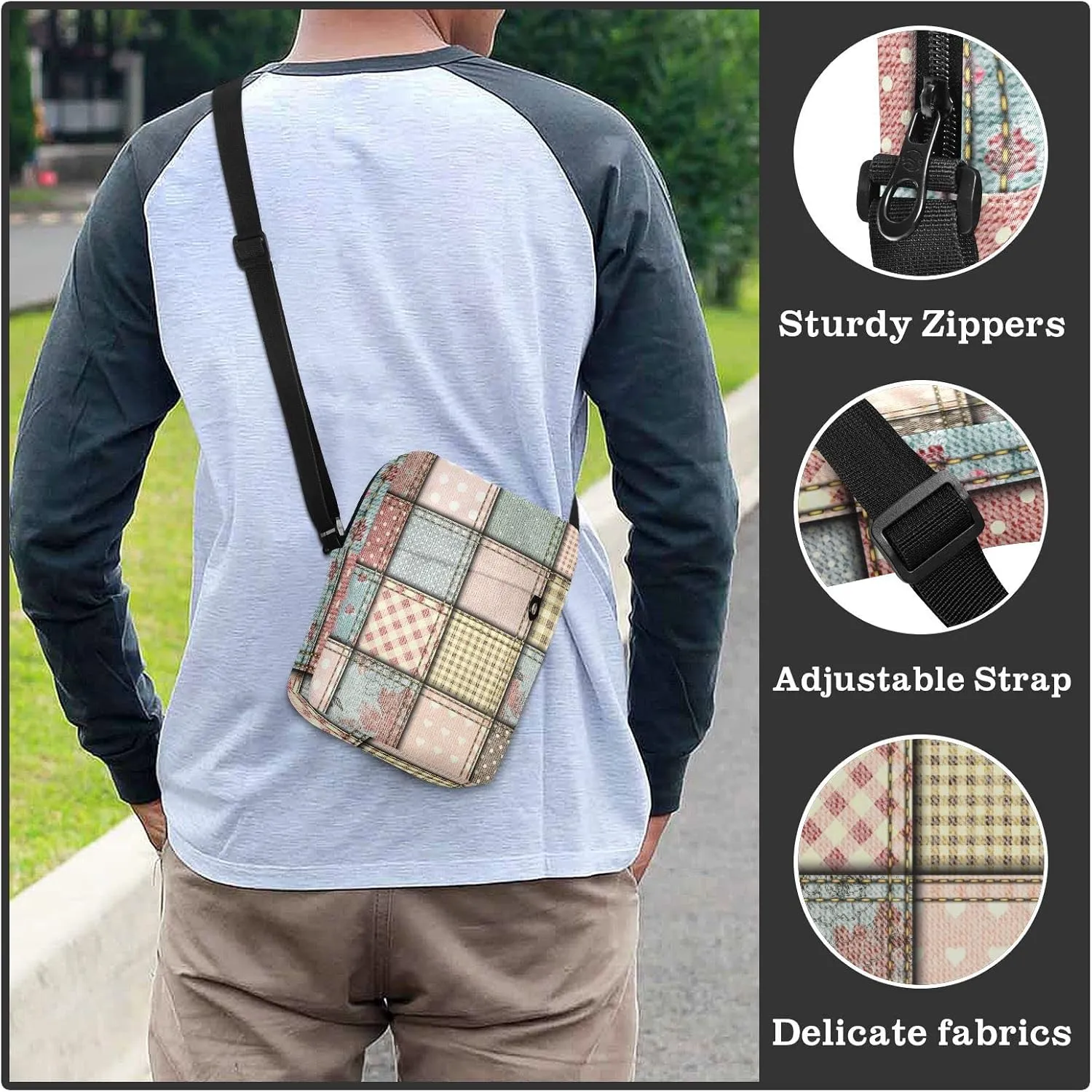 Oyihfvs Messenger Bag, Men's Crossbody Bag, Women's Crossbody Bag with Adjustable Strap