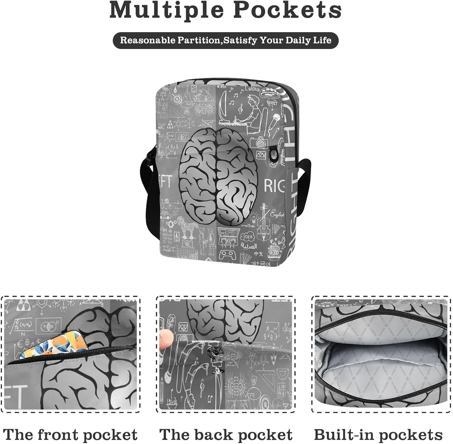 Oyihfvs Messenger Bag, Men's Crossbody Bag, Women's Crossbody Bag with Adjustable Strap