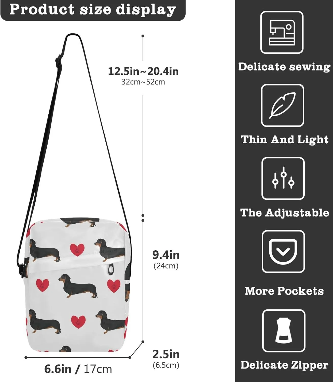 Oyihfvs Messenger Bag, Men's Crossbody Bag, Women's Crossbody Bag with Adjustable Strap