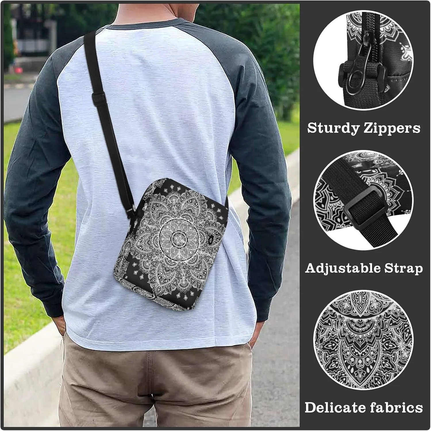 Oyihfvs Messenger Bag, Men's Crossbody Bag, Women's Crossbody Bag with Adjustable Strap