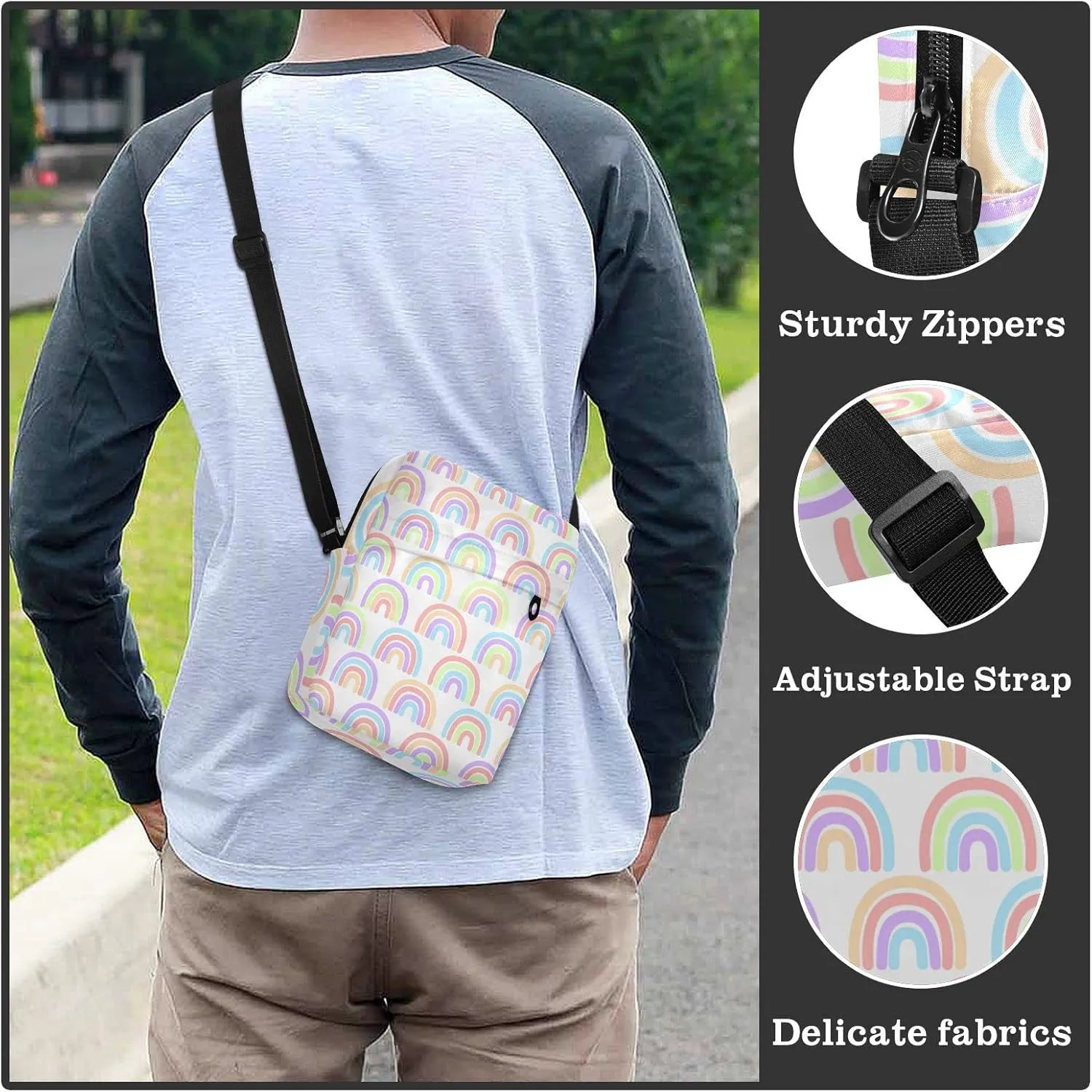 Oyihfvs Messenger Bag, Men's Crossbody Bag, Women's Crossbody Bag with Adjustable Strap