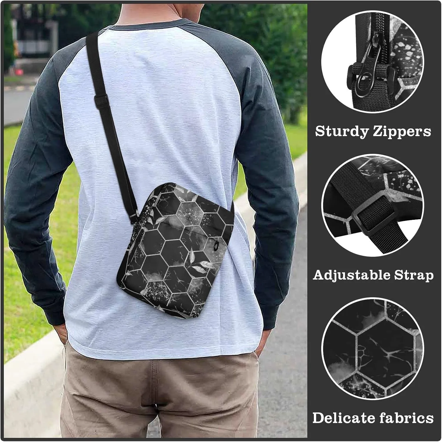 Oyihfvs Messenger Bag, Men's Crossbody Bag, Women's Crossbody Bag with Adjustable Strap