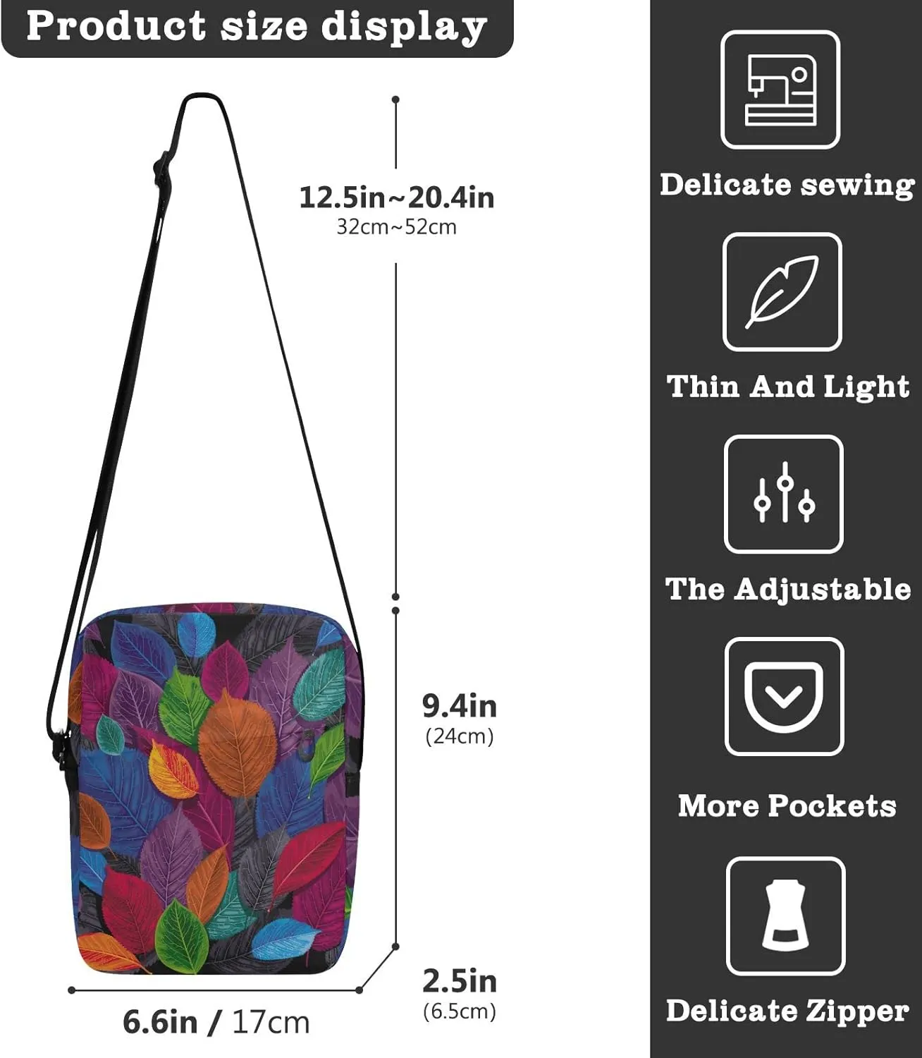 Oyihfvs Messenger Bag, Men's Crossbody Bag, Women's Crossbody Bag with Adjustable Strap