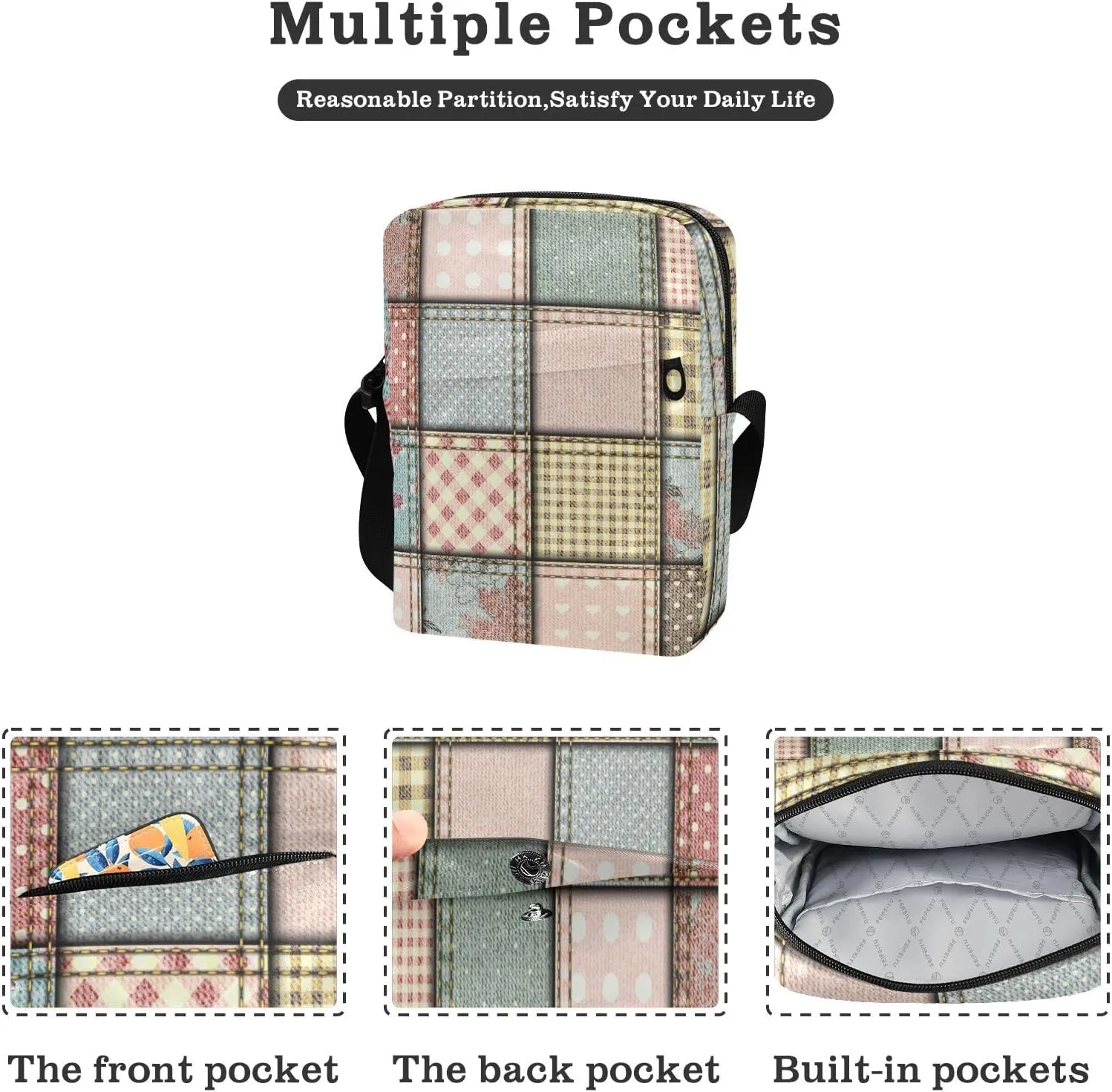 Oyihfvs Messenger Bag, Men's Crossbody Bag, Women's Crossbody Bag with Adjustable Strap