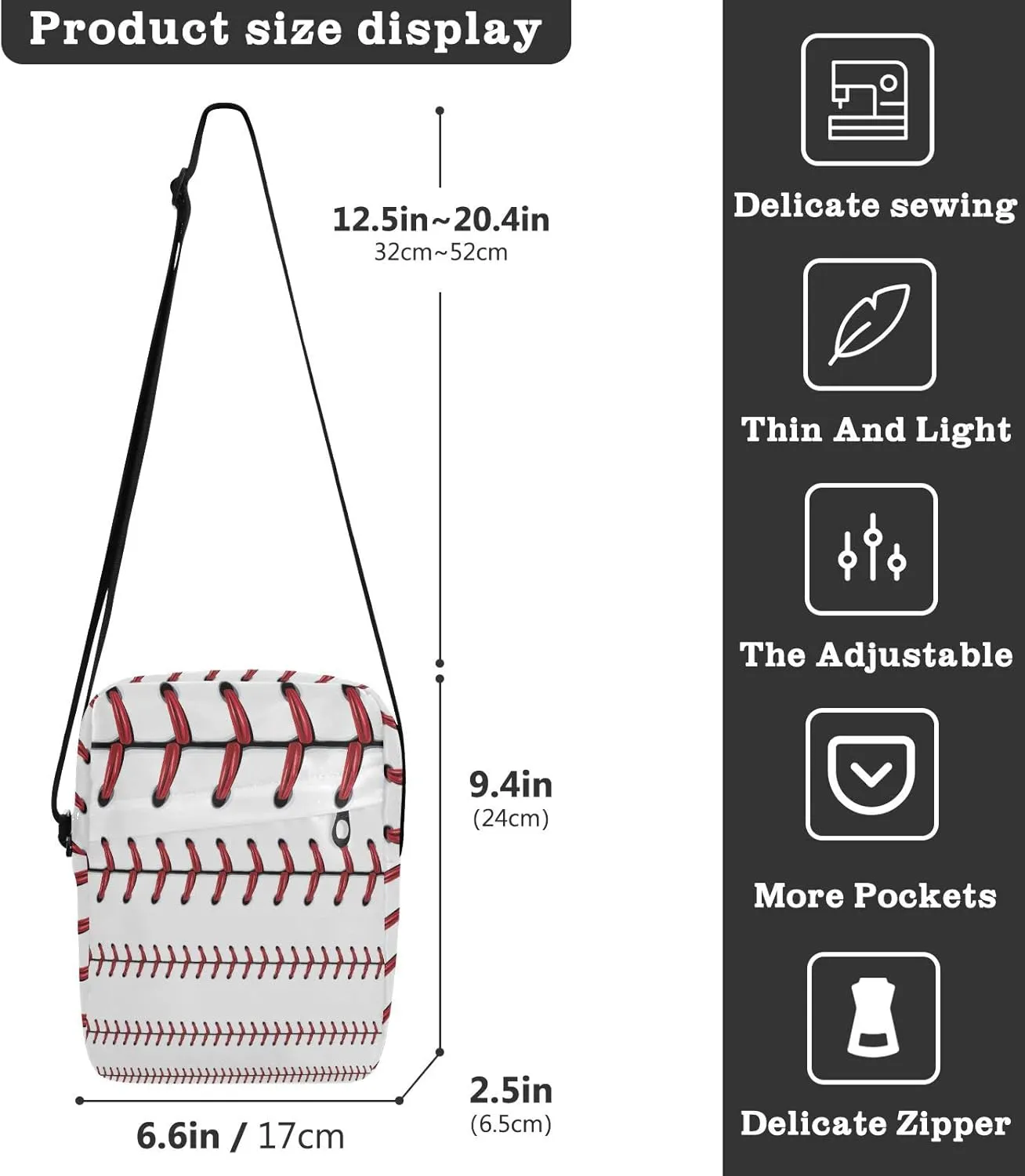 Oyihfvs Messenger Bag, Men's Crossbody Bag, Women's Crossbody Bag with Adjustable Strap