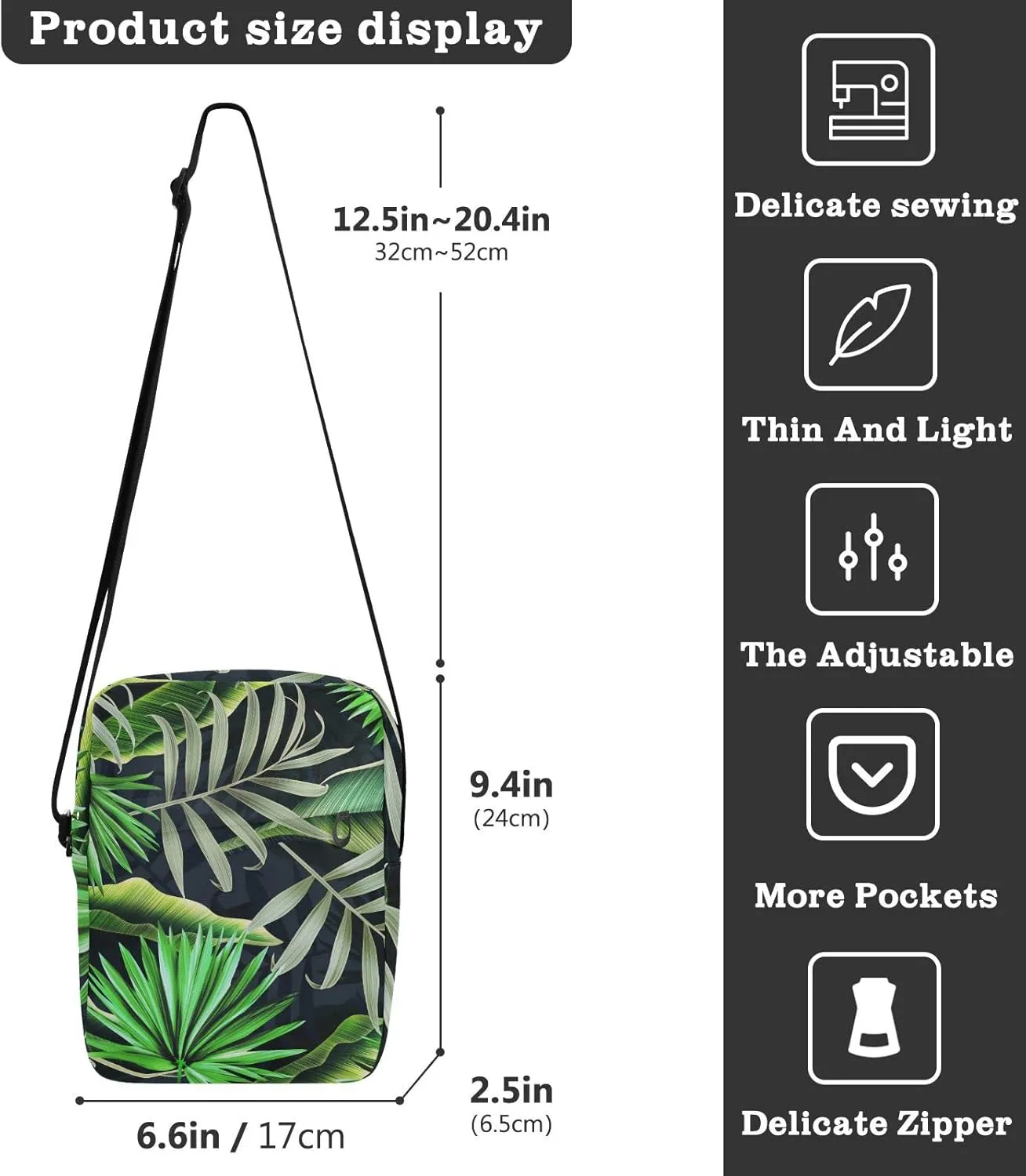 Oyihfvs Messenger Bag, Men's Crossbody Bag, Women's Crossbody Bag with Adjustable Strap