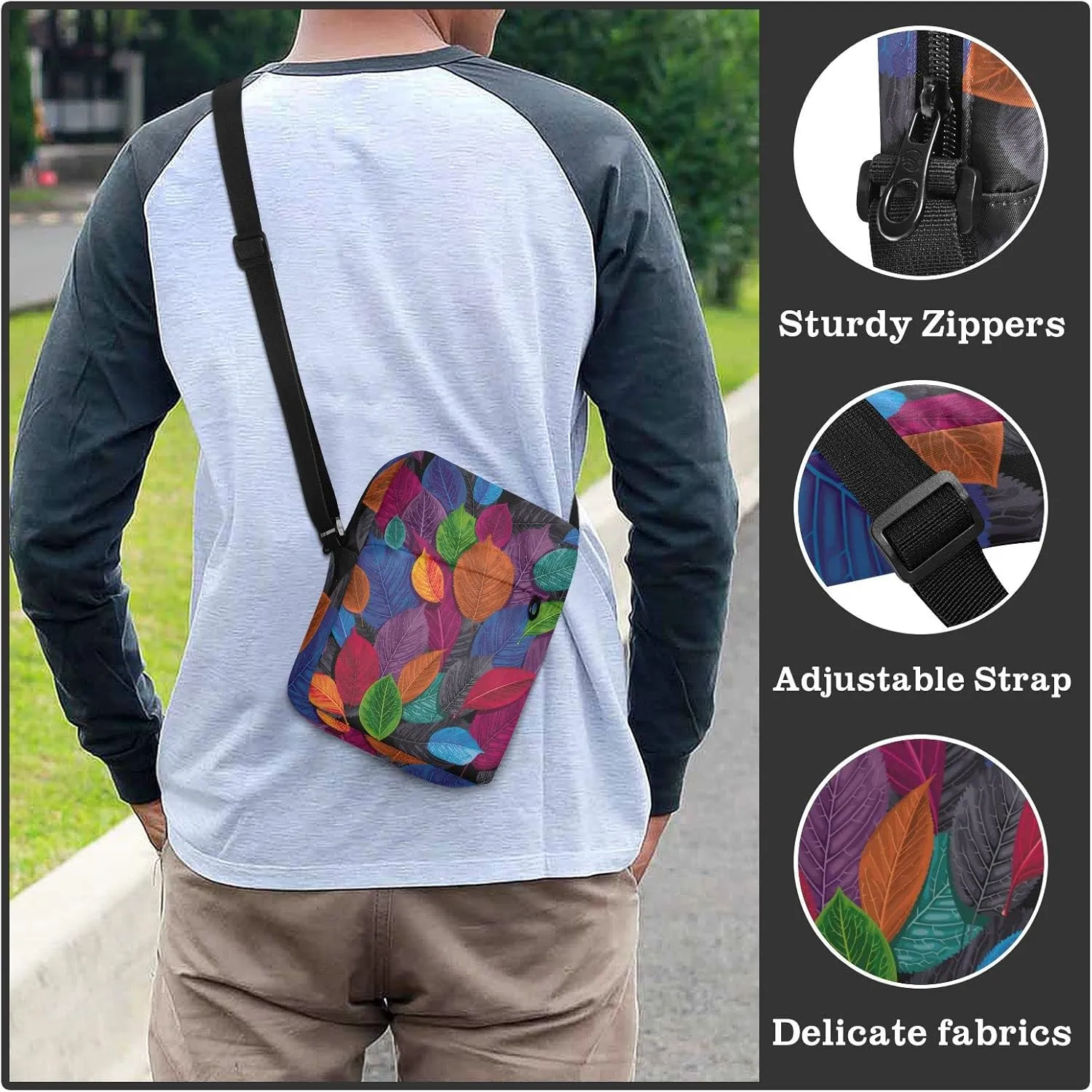 Oyihfvs Messenger Bag, Men's Crossbody Bag, Women's Crossbody Bag with Adjustable Strap