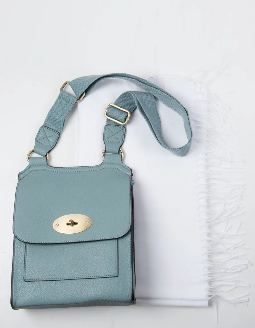 Pale Blue Messenger Bag