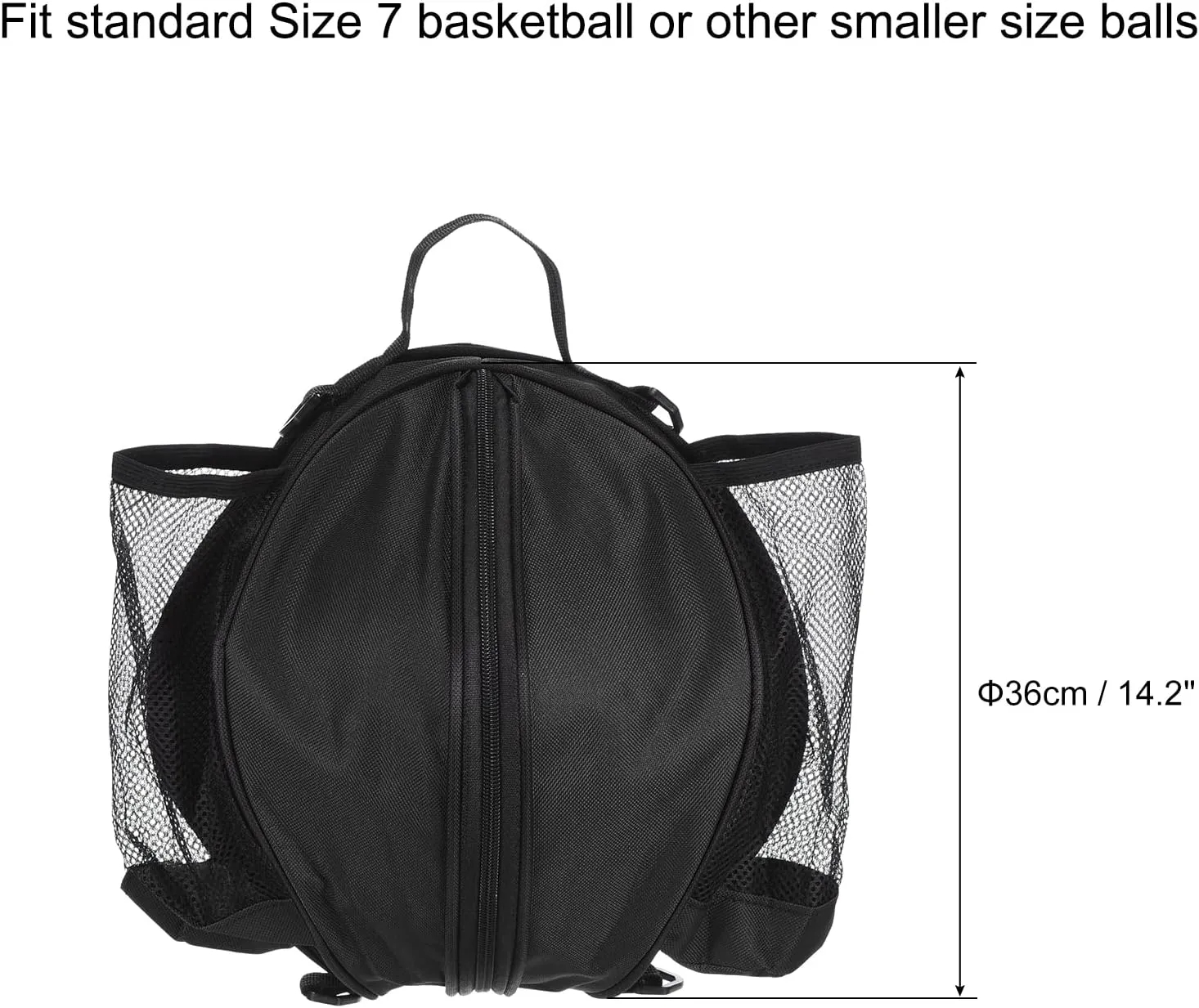 PATIKIL Basketball Bag, Sports Backpack Waterproof Ball Bag Carrier Holder with Adjustable Shoulder Straps, 2 Side Mesh Pockets for Soccer Football Volleyball