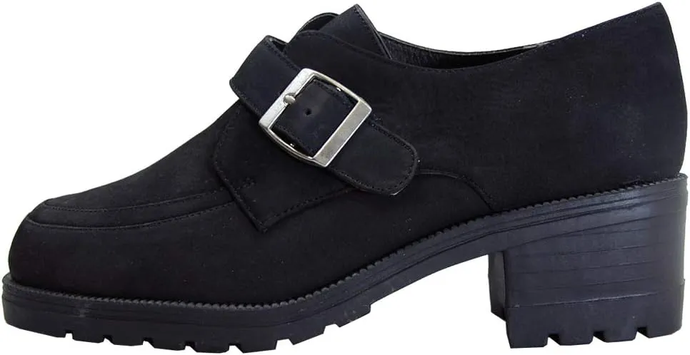 Peerage Iona Women's Wide Width Leather Shoes with Adjustable Buckle