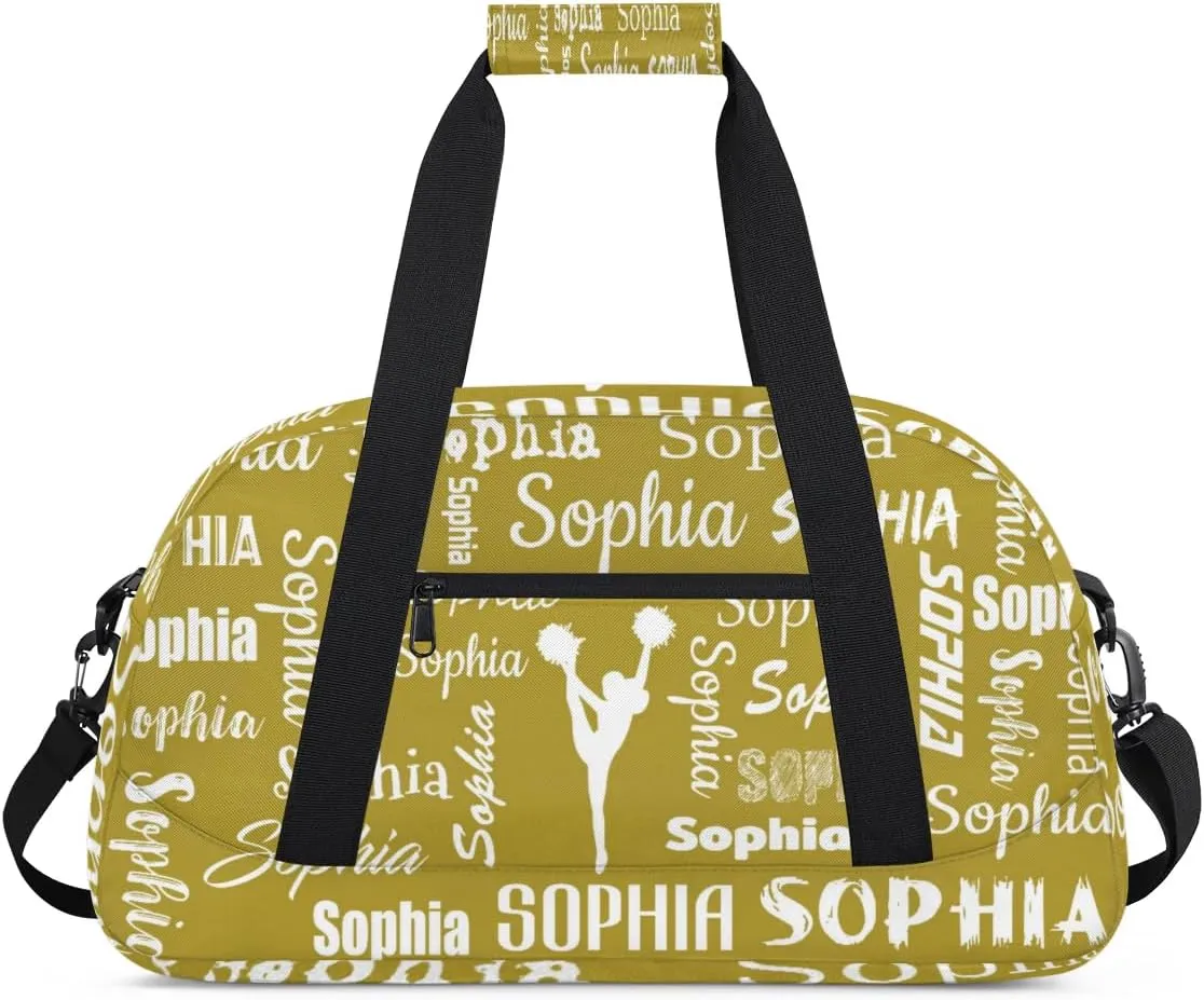 Personalized Cheer Bag Sport Duffel Bag for Cheerleader Custom Dance Overnight Weekender Bags Personalized Gymnastics Bag Cheerleading Gifts, Brown
