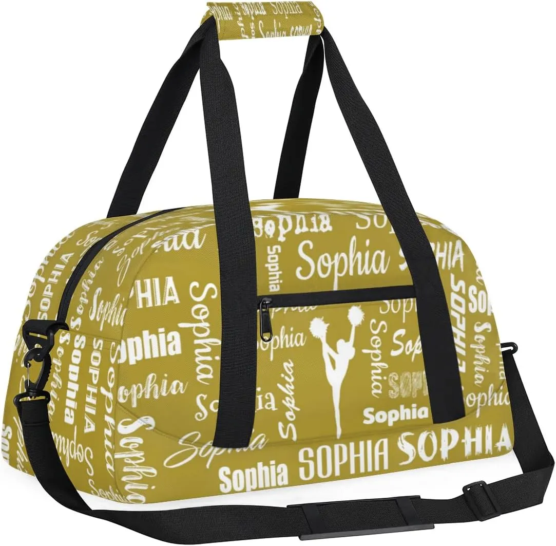 Personalized Cheer Bag Sport Duffel Bag for Cheerleader Custom Dance Overnight Weekender Bags Personalized Gymnastics Bag Cheerleading Gifts, Brown