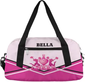 Personalized Cheerleader Bag Dance Bag for Girl, Custom Gym Bag Sport Duffel Bag, Weekender Bags Travel Duffel Bag Cheerleader Pink Girl