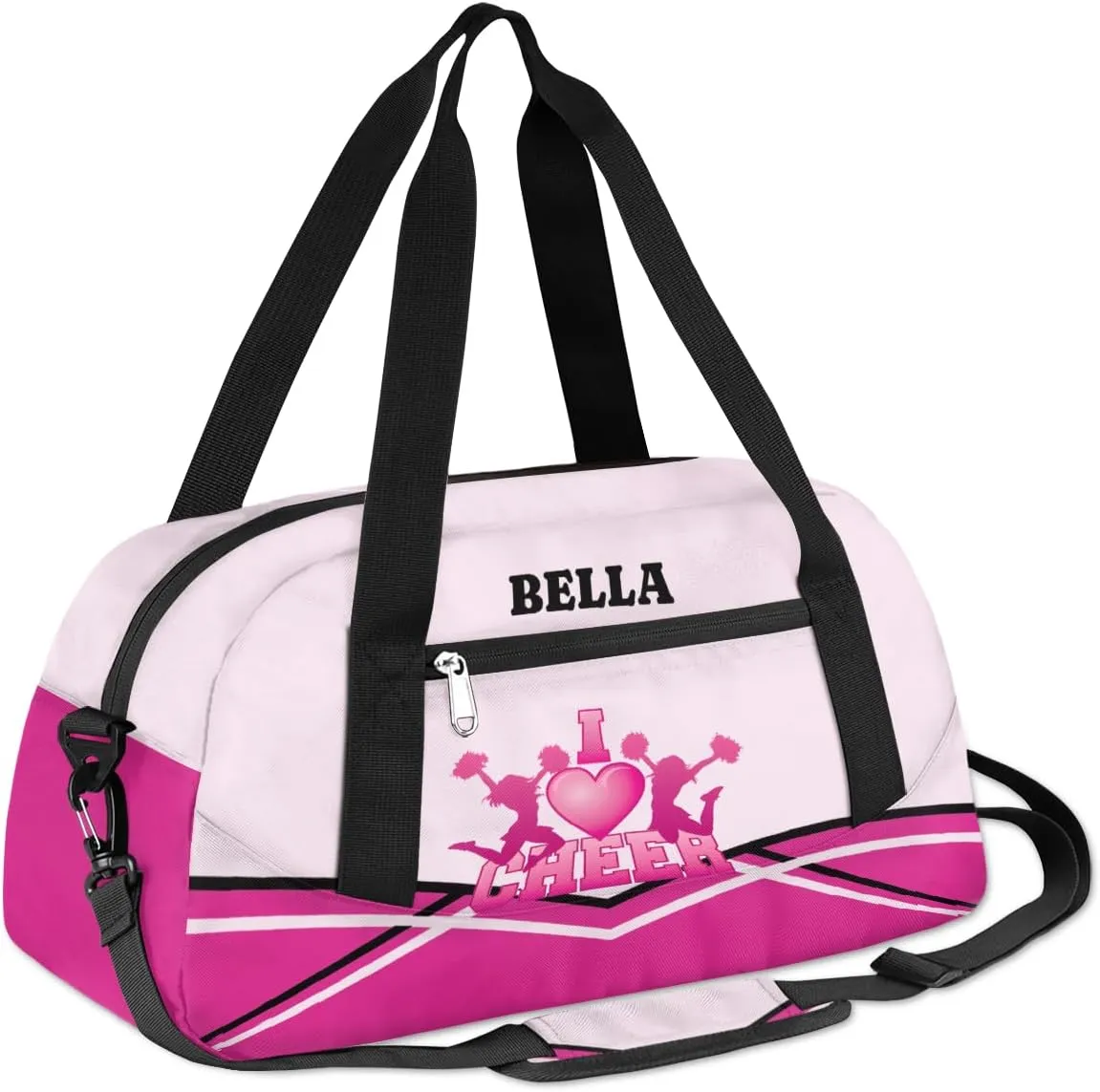 Personalized Cheerleader Bag Dance Bag for Girl, Custom Gym Bag Sport Duffel Bag, Weekender Bags Travel Duffel Bag Cheerleader Pink Girl