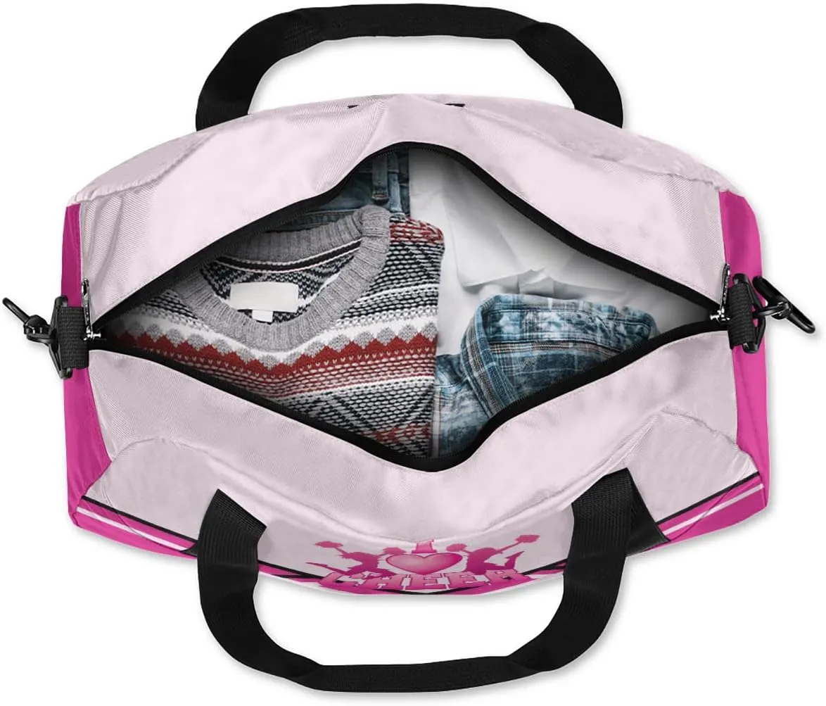 Personalized Cheerleader Bag Dance Bag for Girl, Custom Gym Bag Sport Duffel Bag, Weekender Bags Travel Duffel Bag Cheerleader Pink Girl