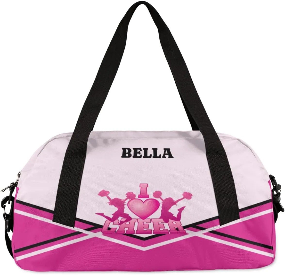 Personalized Cheerleader Bag Dance Bag for Girl, Custom Gym Bag Sport Duffel Bag, Weekender Bags Travel Duffel Bag Cheerleader Pink Girl