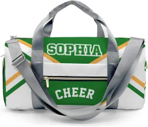 Personalized Custom Cheer Green Yellow CheerleaderDuffel Backpack Waterproof Multifunctional Daypack Gym Yoga Sport with Name Gift