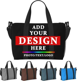 Personalized Custom Gym Travel Sports Duffle Bag for Women & Men, Customized Photo Text Getaway Weekend Overnight Bag