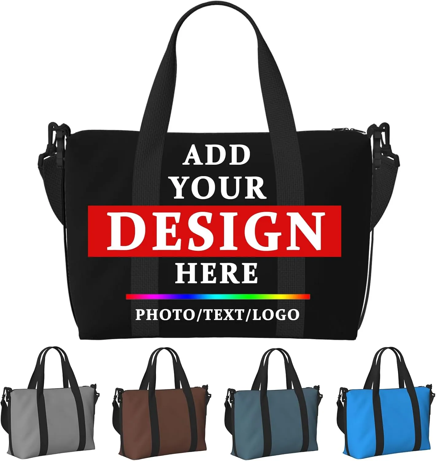 Personalized Custom Gym Travel Sports Duffle Bag for Women & Men, Customized Photo Text Getaway Weekend Overnight Bag