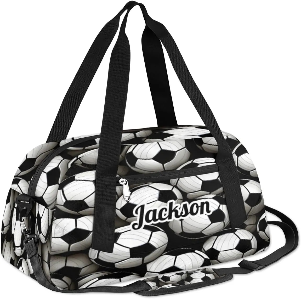 Personalized Custom Kids Duffel Bags, Customized Sports Gym Bag Girls Dance Bag Travel Duffel Bag Overnight Weekender Sleepover Carry On Tote Bag for Boys Girls,Sports Football Soccer