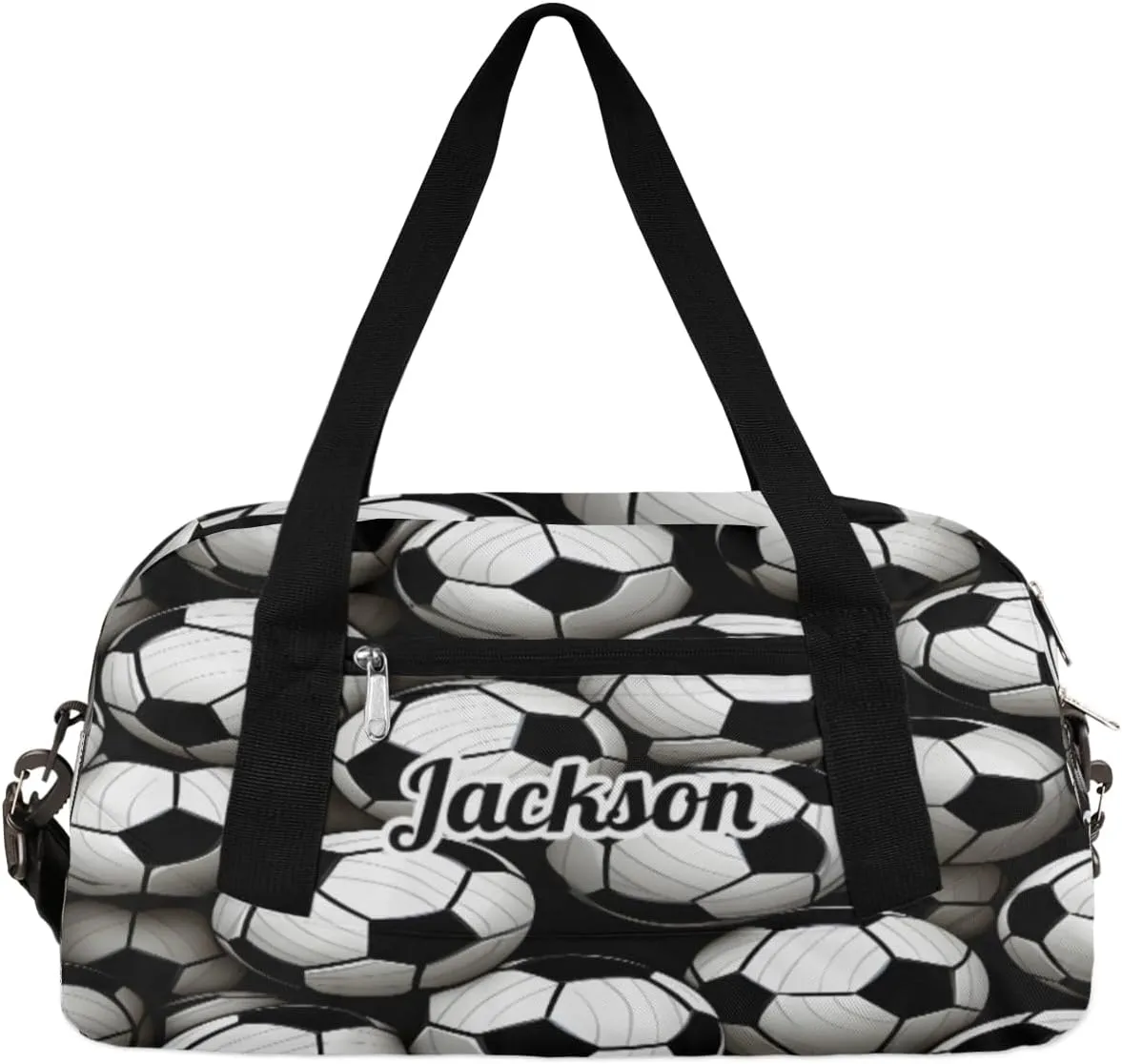 Personalized Custom Kids Duffel Bags, Customized Sports Gym Bag Girls Dance Bag Travel Duffel Bag Overnight Weekender Sleepover Carry On Tote Bag for Boys Girls,Sports Football Soccer