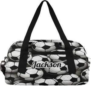 Personalized Custom Kids Duffel Bags, Customized Sports Gym Bag Girls Dance Bag Travel Duffel Bag Overnight Weekender Sleepover Carry On Tote Bag for Boys Girls,Sports Football Soccer