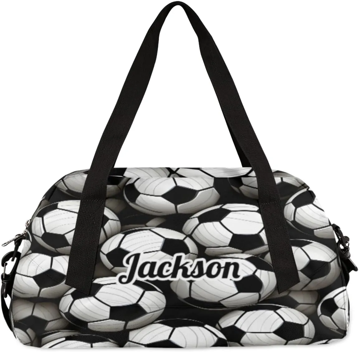 Personalized Custom Kids Duffel Bags, Customized Sports Gym Bag Girls Dance Bag Travel Duffel Bag Overnight Weekender Sleepover Carry On Tote Bag for Boys Girls,Sports Football Soccer