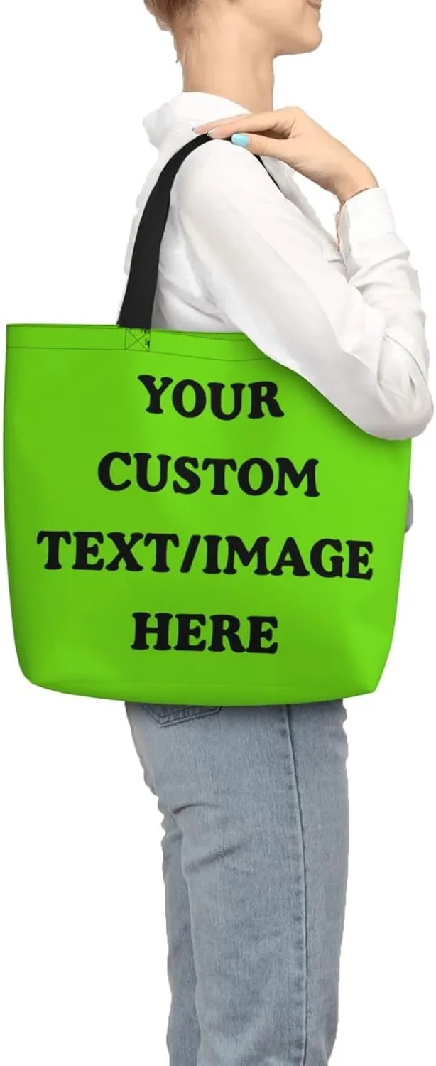 Personalized Custom Tote Bag For Travel & Business - Add Your Design - Reusable Shoulder Bag For Women