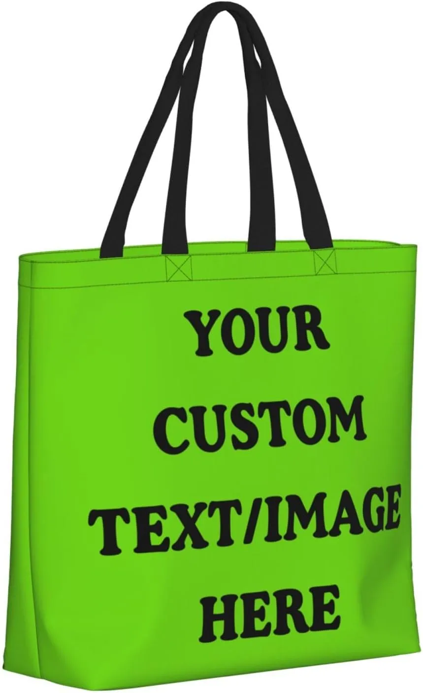 Personalized Custom Tote Bag For Travel & Business - Add Your Design - Reusable Shoulder Bag For Women