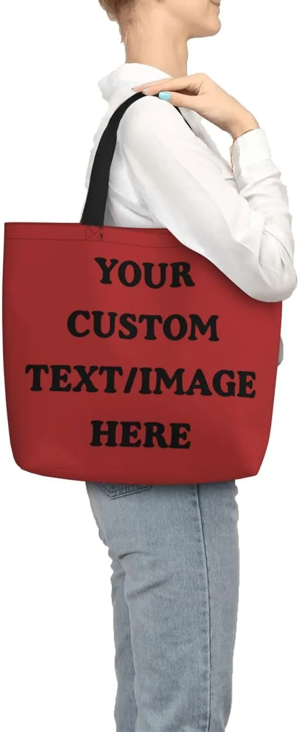 Personalized Custom Tote Bag For Travel & Business - Add Your Design - Reusable Shoulder Bag For Women