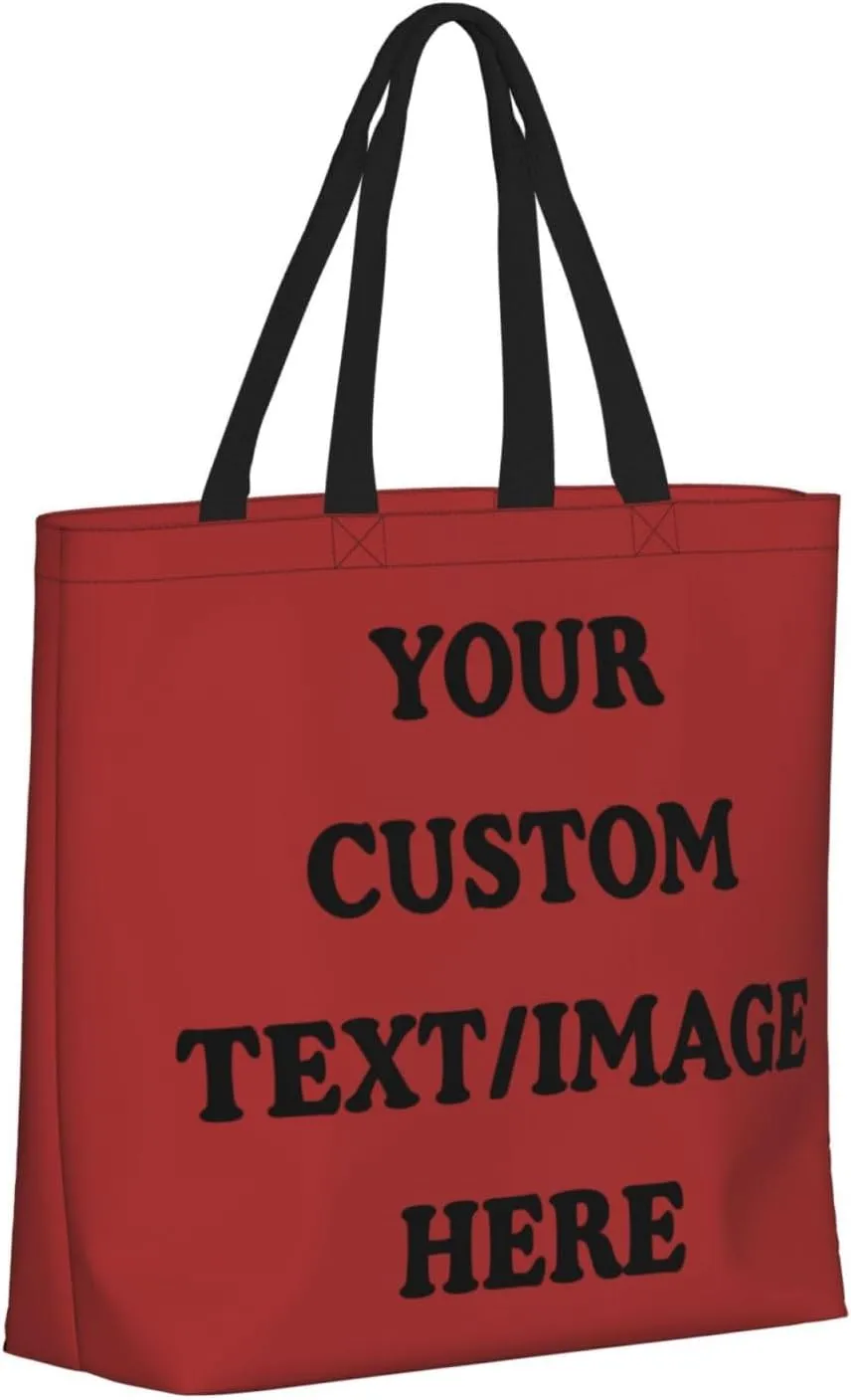 Personalized Custom Tote Bag For Travel & Business - Add Your Design - Reusable Shoulder Bag For Women
