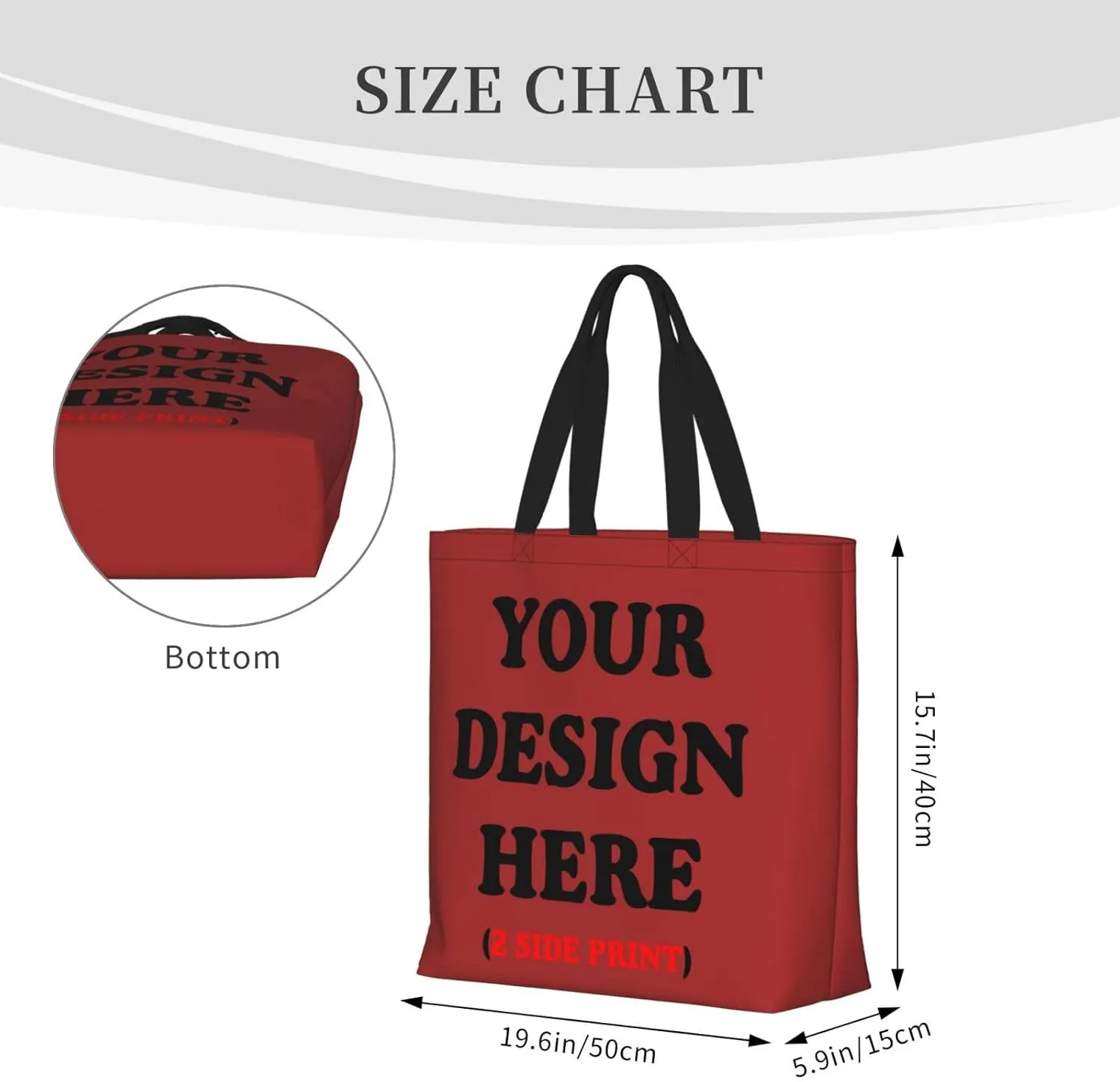 Personalized Custom Tote Bag For Travel & Business - Add Your Design - Reusable Shoulder Bag For Women