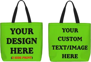 Personalized Custom Tote Bag For Travel & Business - Add Your Design - Reusable Shoulder Bag For Women