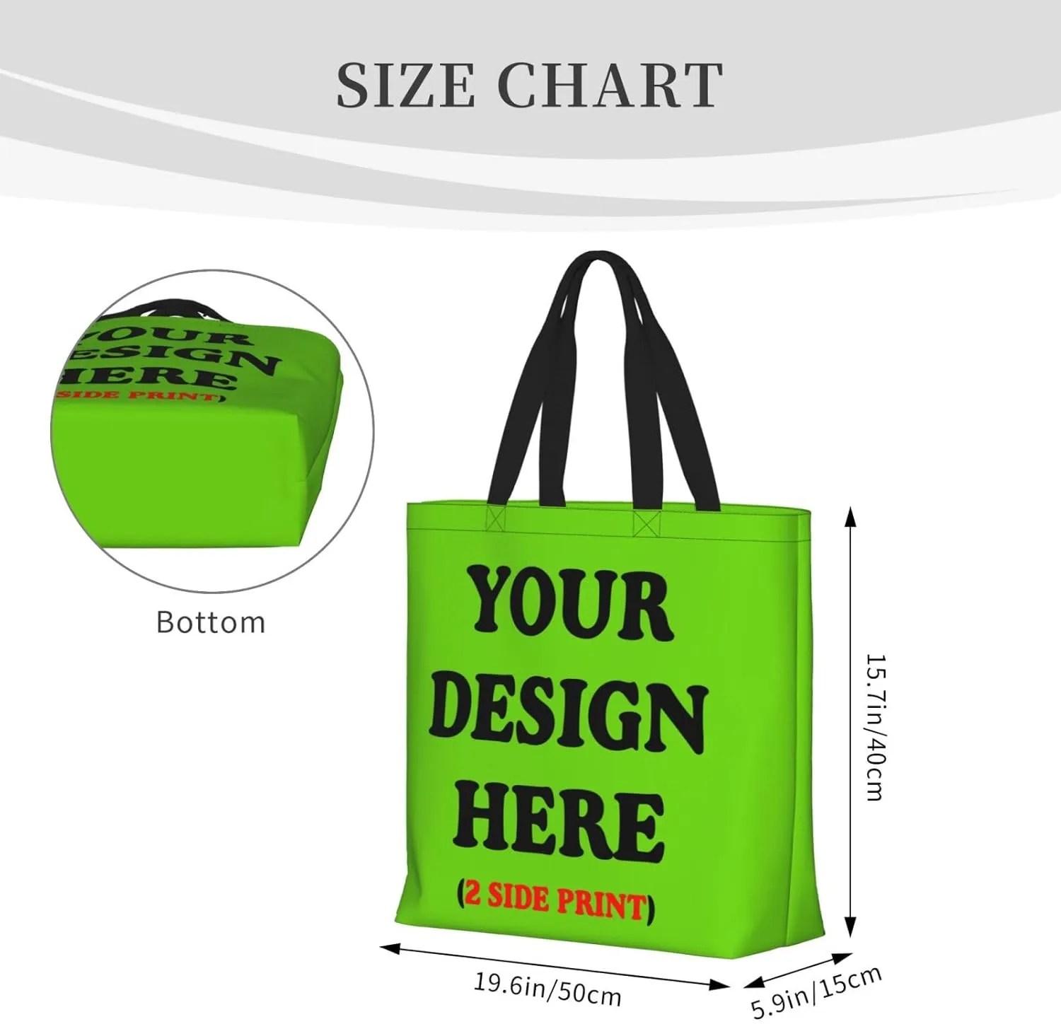Personalized Custom Tote Bag For Travel & Business - Add Your Design - Reusable Shoulder Bag For Women