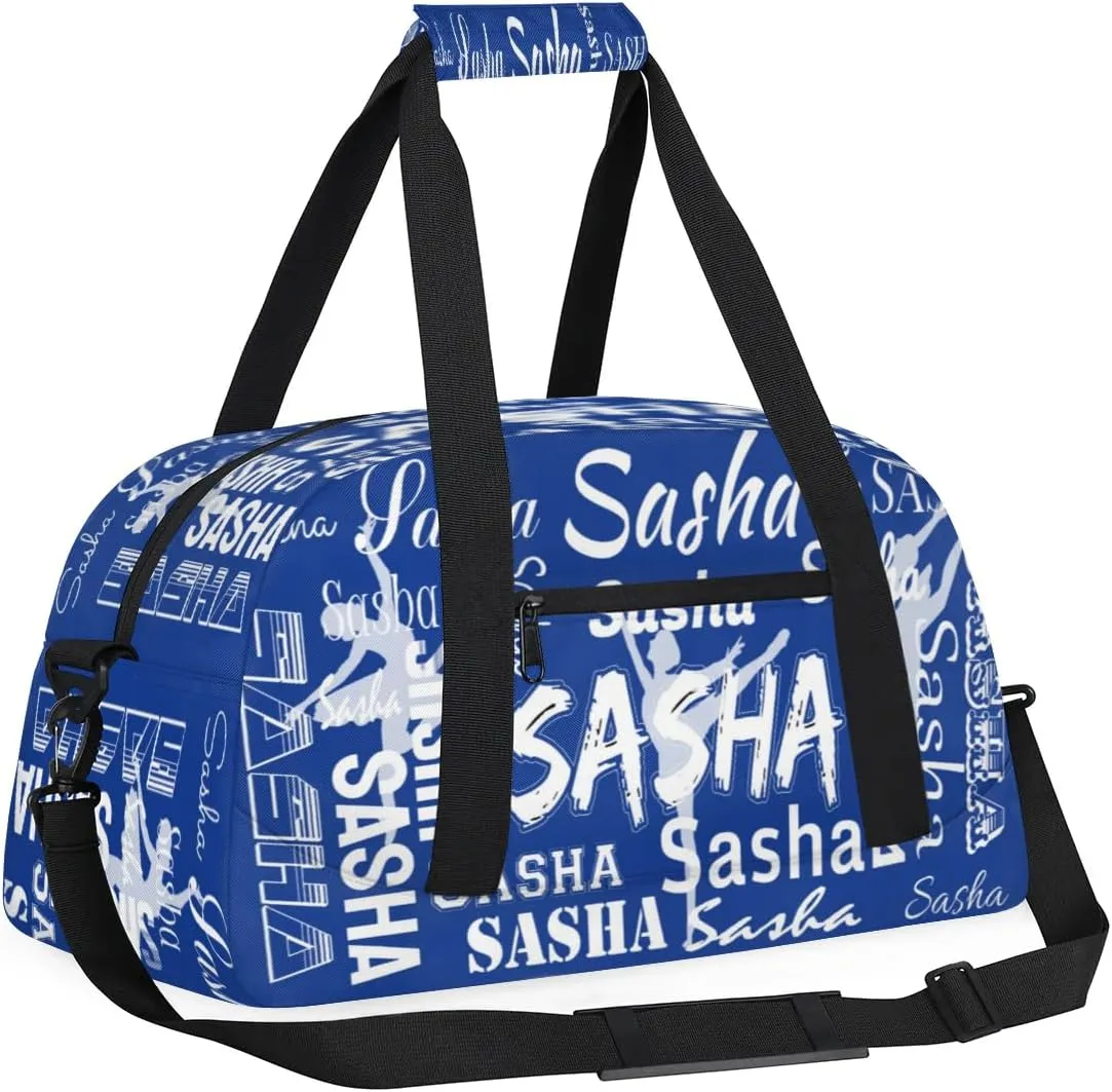 Personalized Dance Bag Duffel Bag for Women, Custom Gym Bag Sport Duffel Bag, Ballet Bag Cheerleader Weekender Bags Travel Bag for Ballet, Cobalt Blue