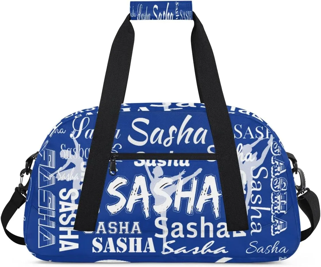 Personalized Dance Bag Duffel Bag for Women, Custom Gym Bag Sport Duffel Bag, Ballet Bag Cheerleader Weekender Bags Travel Bag for Ballet, Cobalt Blue
