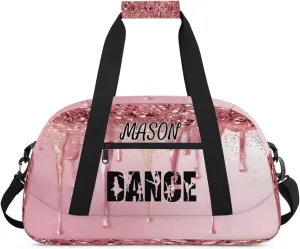 Personalized Dance Bag Gym Bag for Women, Custom Sport Duffel Bag Overnight Weekender Bags Travel Duffel Bag, Fluids Pink