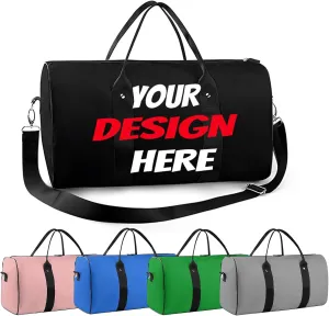 Personalized Duffle Bag with Your Name Logo Photo Custom Gym Bag Dry Wet Separated Sport Duffel Bag for Men Women Travel Overnight Yoga Beach