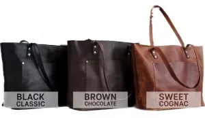 Personalized Genuine Real leather tote bag handbag for women. large shopper market bag, work bag, leather purse shoulder bag women, handcrafted rustic everyday leather tote