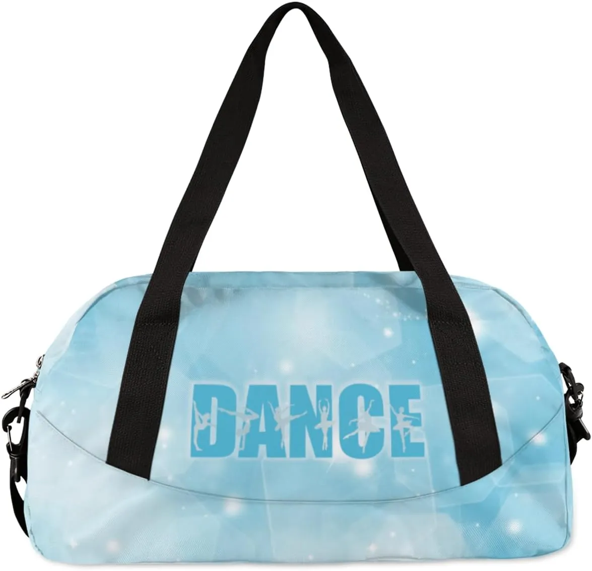 Personalized Gym Bag for Girls Teens, Custom Dance Bag Overnight Small Duffel Bag Carry On Weekend Sports Travel Bag for School Practice Gymnastics Ballet, Blue Stars Dance