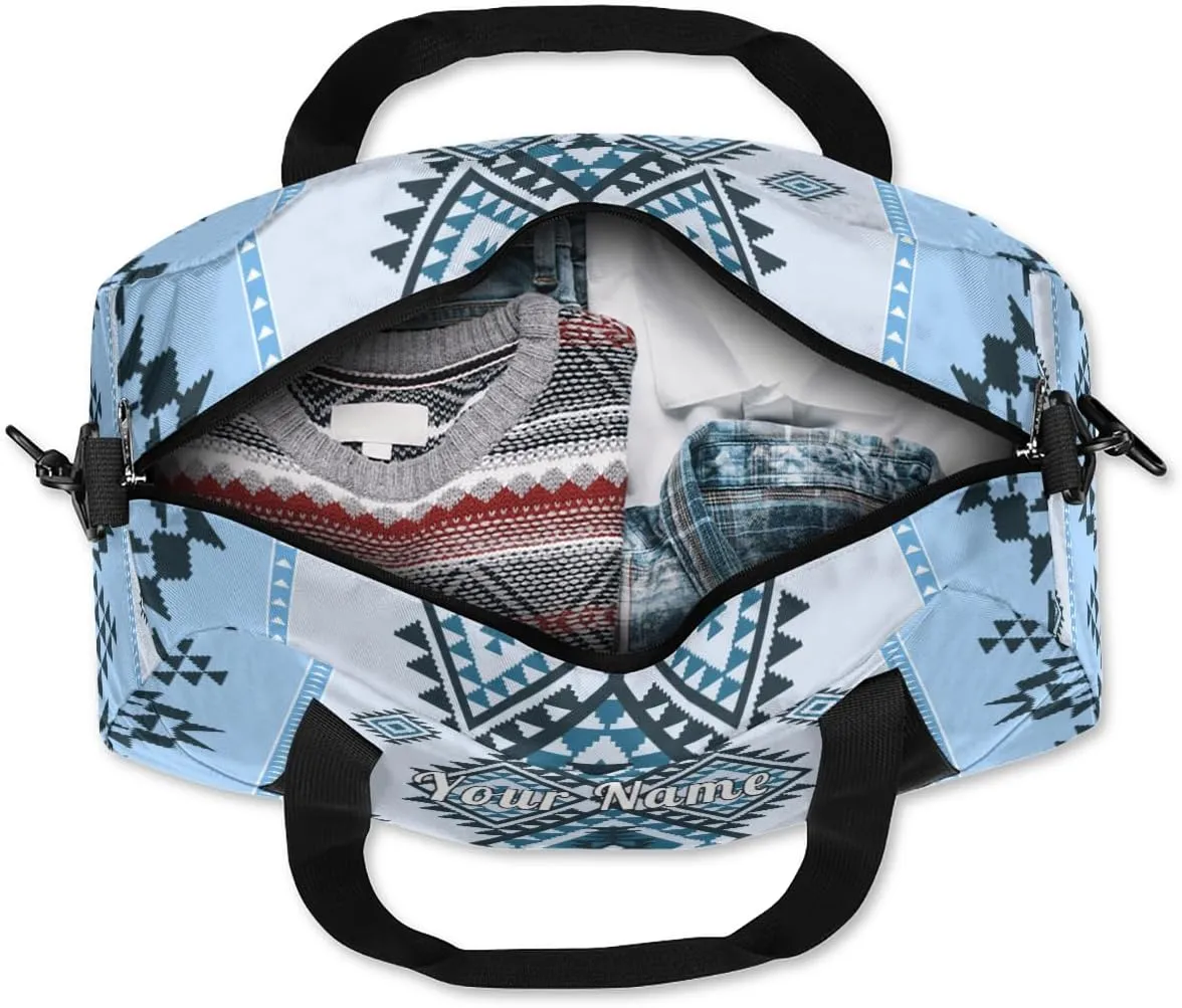 Personalized Kids Duffel Bag Abstract Indian Indigenous Aztec,Custom Sport Gym Bag for Boys Girls,WWeekender Overnight Bags Travel Duffel Bag,Customized Kids Gift