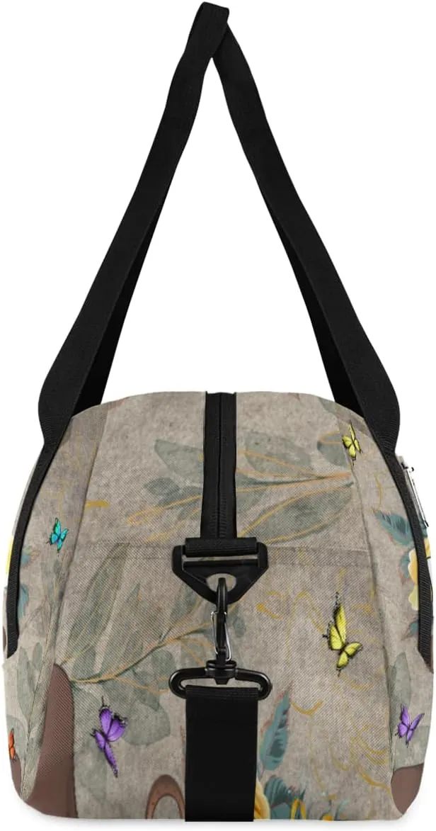Personalized Kids Duffel Bag African Afro Woman Butterfly,Custom Sport Gym Bag for Boys Girls,WWeekender Overnight Bags Travel Duffel Bag,Customized Kids Gift