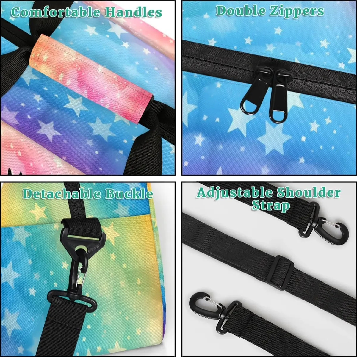 Personalized Kids Duffel Bag Ballet Dancer Dance,Custom Sport Gym Bag for Boys Girls,Weekender Overnight Bags Travel Duffel Bag,Customized Kids Gift Rainbow