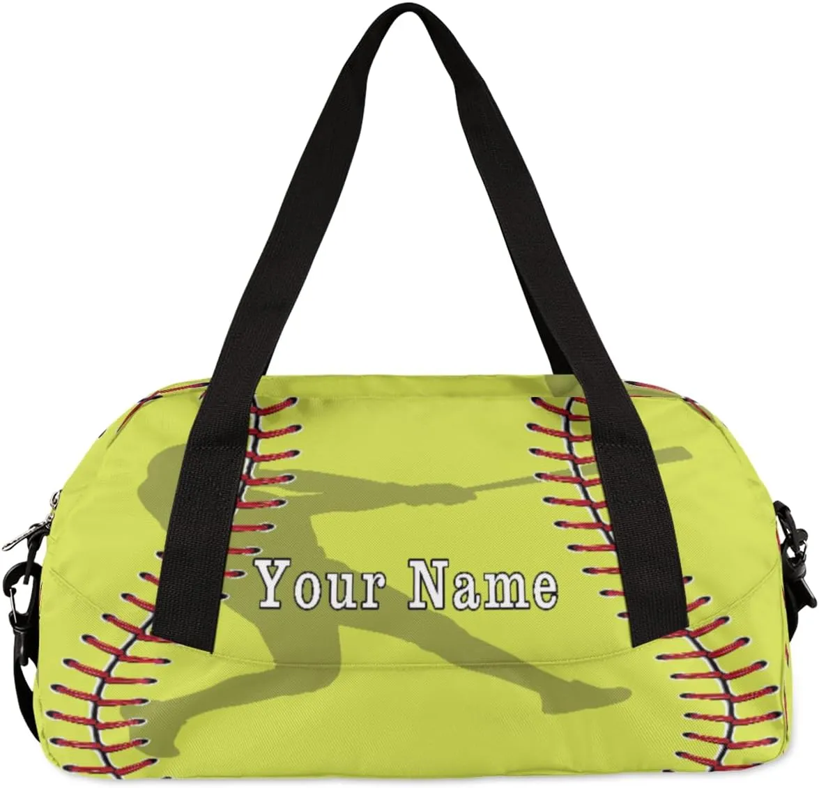 Personalized Kids Duffel Bag Baseball Softball Lace,Custom Sport Gym Bag for Boys Girls,Weekender Overnight Bags Travel Duffel Bag,Customized Kids Gift