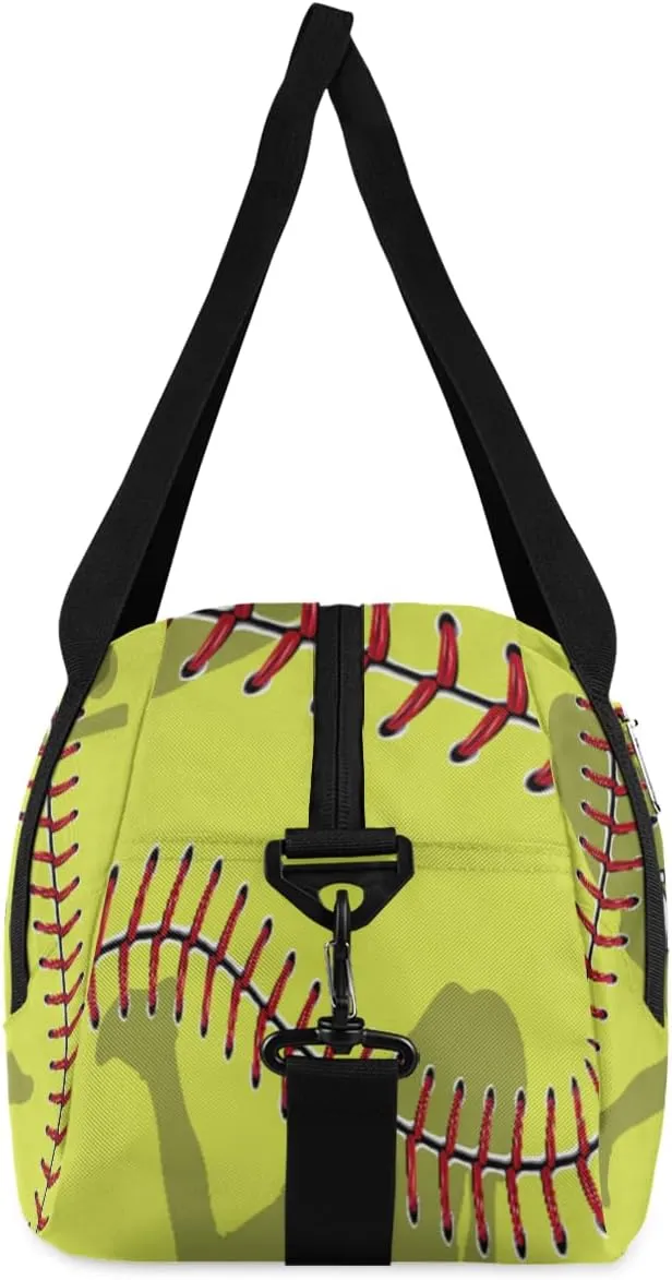 Personalized Kids Duffel Bag Baseball Softball Lace,Custom Sport Gym Bag for Boys Girls,Weekender Overnight Bags Travel Duffel Bag,Customized Kids Gift