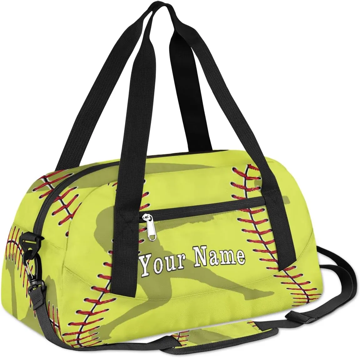 Personalized Kids Duffel Bag Baseball Softball Lace,Custom Sport Gym Bag for Boys Girls,Weekender Overnight Bags Travel Duffel Bag,Customized Kids Gift