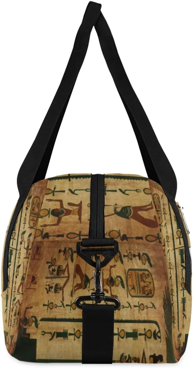 Personalized Kids Duffel Bag Egypt Pharaoh Papyrus Mural,Custom Sport Gym Bag for Boys Girls,WWeekender Overnight Bags Travel Duffel Bag,Customized Kids Gift